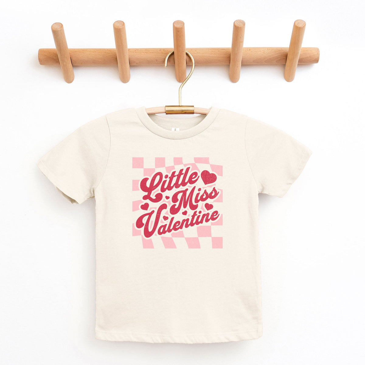 Checkered Little Miss Valentine | Toddler Graphic Short product image 1