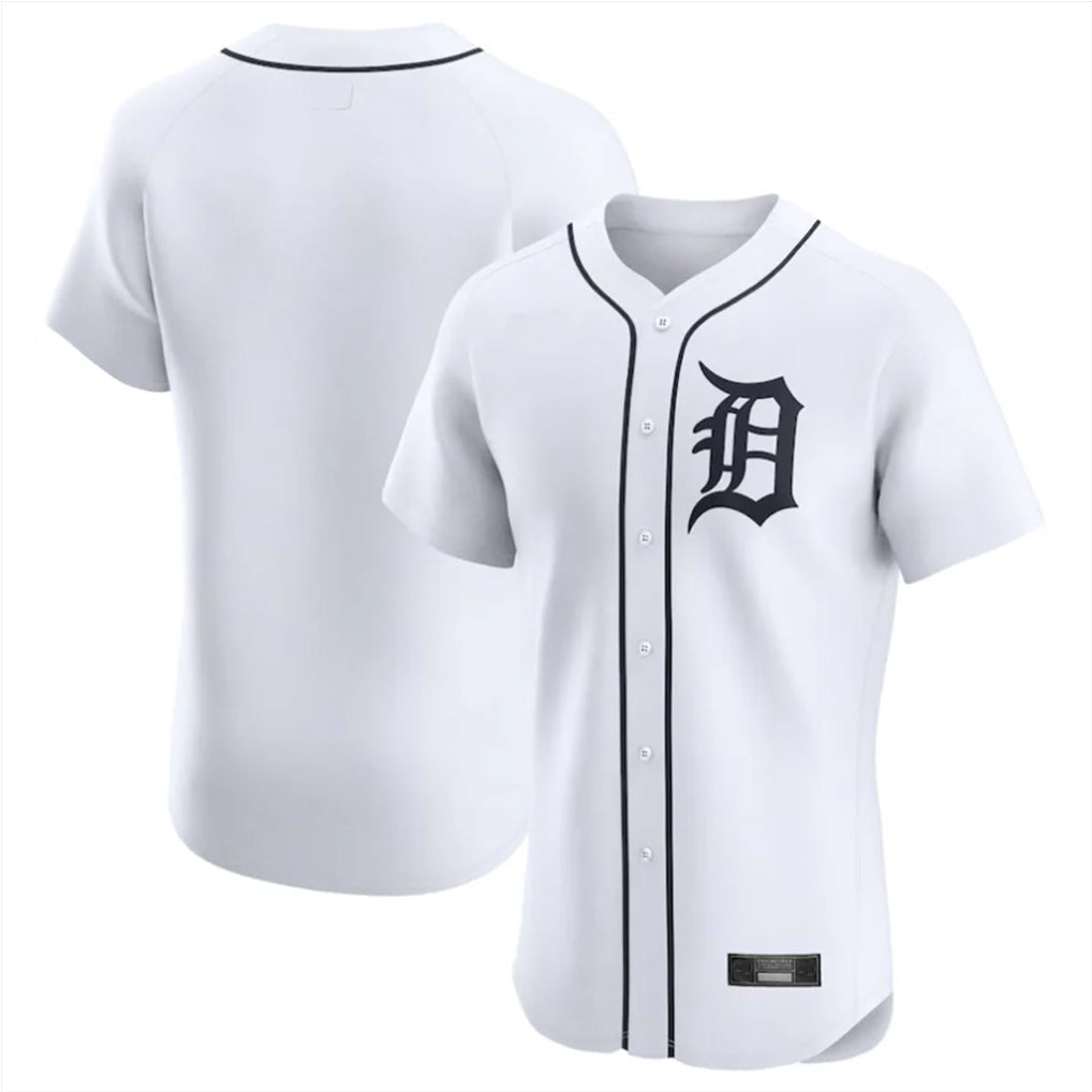 Vanessashop D.Tigers White Limited Elite Home Blank Player Stitched Jerseys