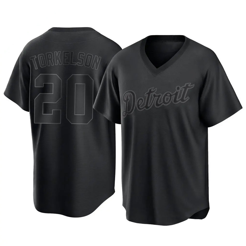 Vanessashop D.Tigers #20 Spencer Torkelson Player Black T-shirt Home Game Stitched Jerseys