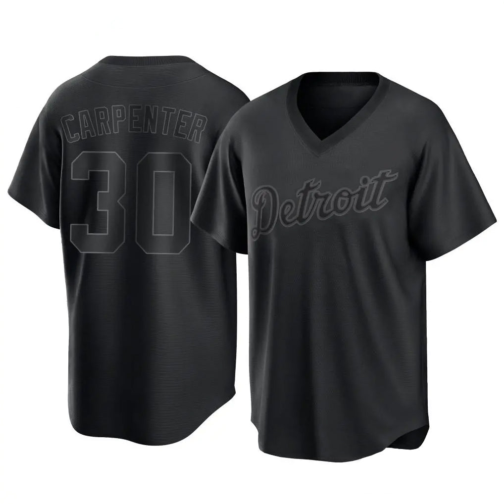 Vanessashop D.Tigers #30 Kerry Carpenter Player Black T-shirt Home Game Stitched Jerseys