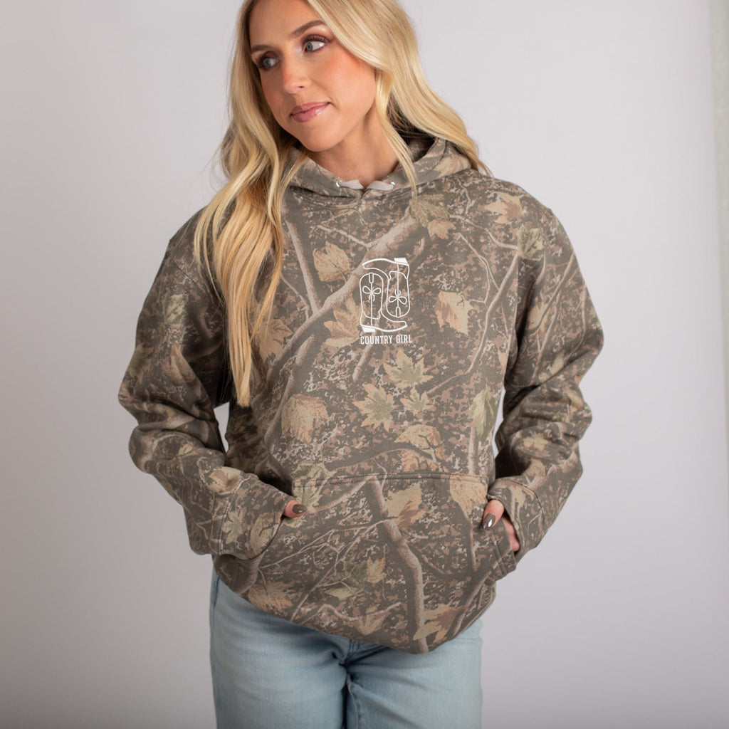 Embroidered Boots Country Girl - Women's Camo Hoodie product image 5