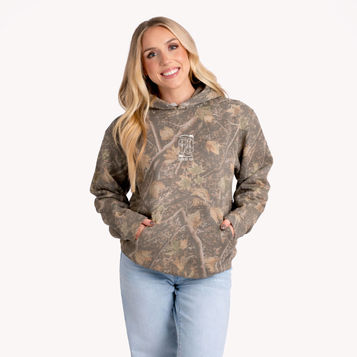 Embroidered Boots Country Girl - Women's Camo Hoodie product image 3