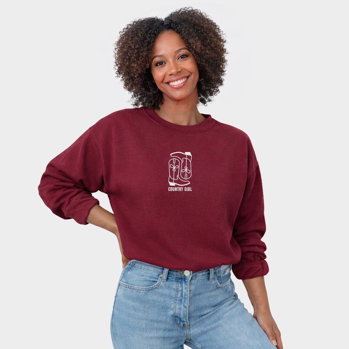 Embroidered Boots Country Girl - Women's Graphic Sweatshirt product image 5