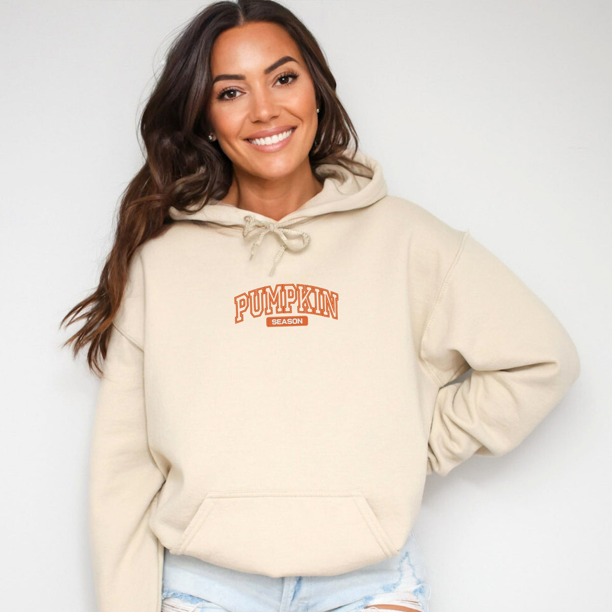 Embroidered Arched Pumpkin Season - Women's Graphic Hoodie product image 4