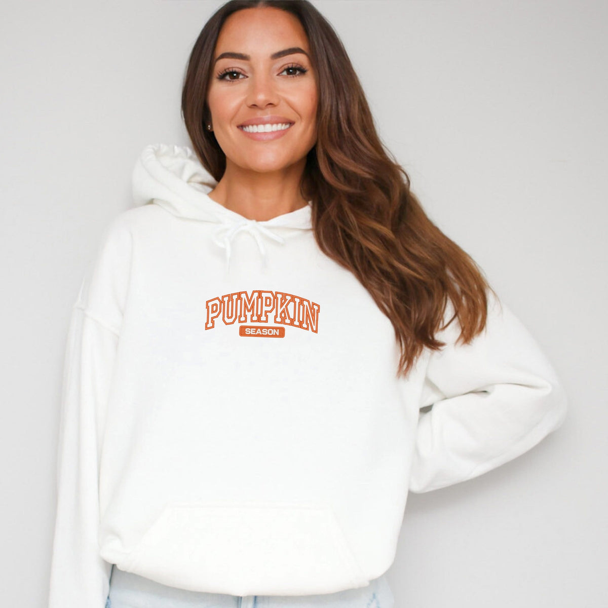 Embroidered Arched Pumpkin Season - Women's Graphic Hoodie product image 1