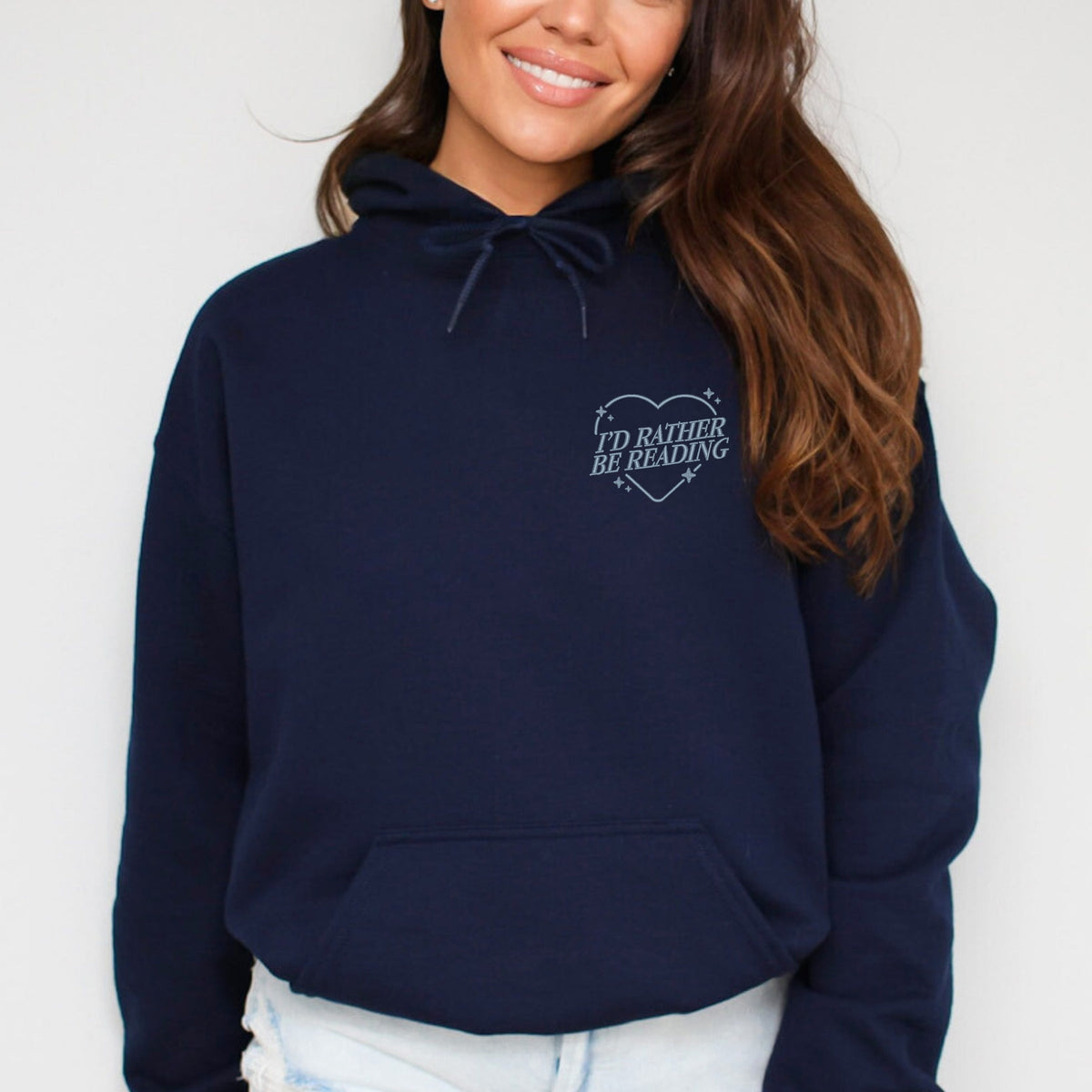 Embroidered I'd Rather Be Reading - Women's Graphic Hoodie product image 1