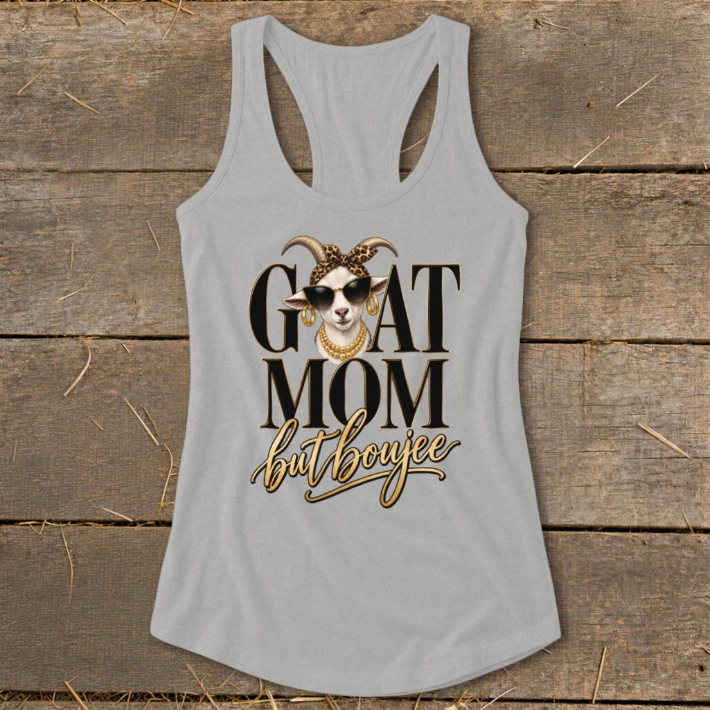 Goat Mom but Boujee Racerback Tank