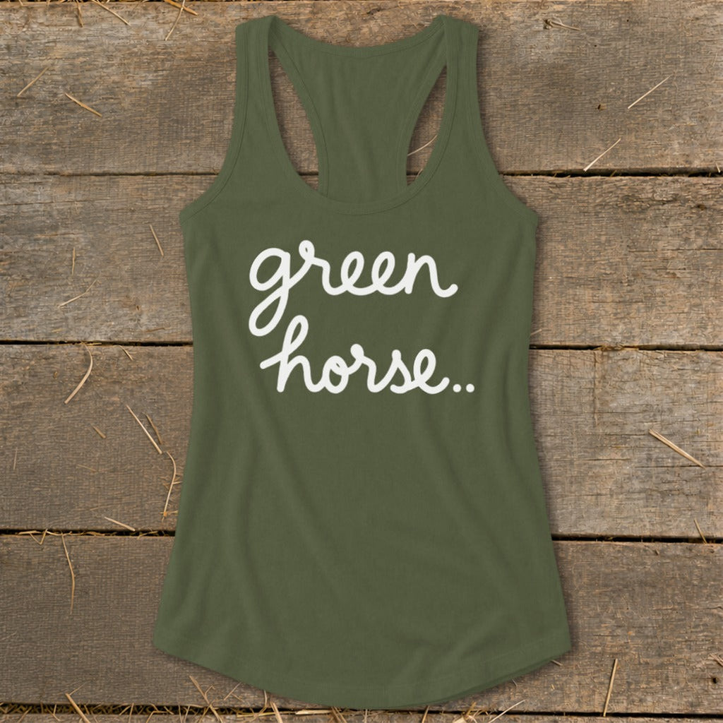 Green Horse Racerback Tank