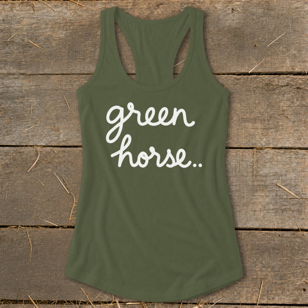 Green Horse Racerback Tank