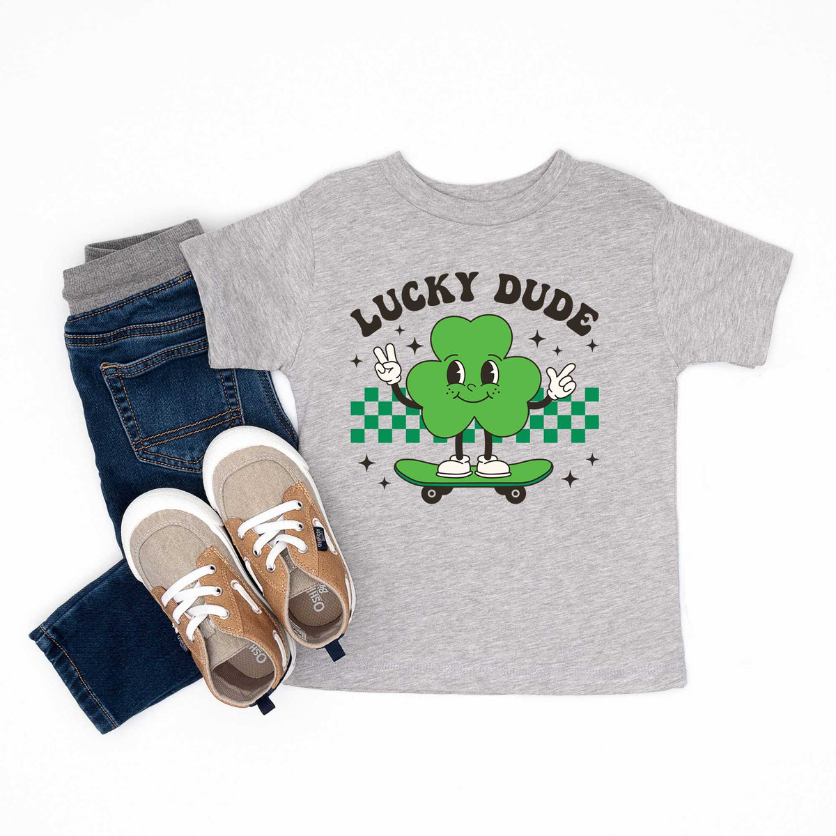 Lucky Dude Skateboard | Youth Short Sleeve Crew Neck product image 2