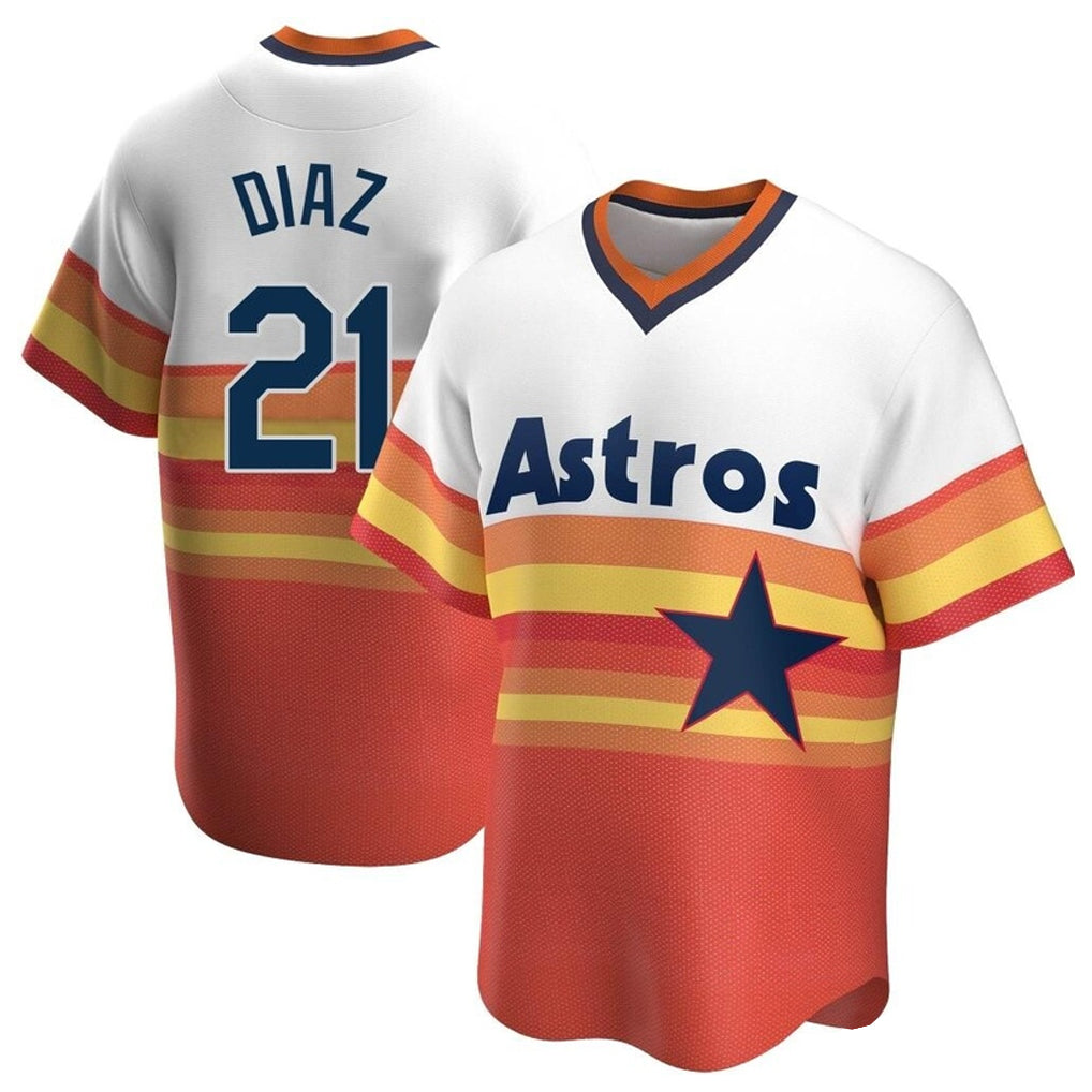 Vanessashop H.Astros #21 Yainer Diaz Player Rainbow Cooperstown Collection T-shirt Stitched Jerseys