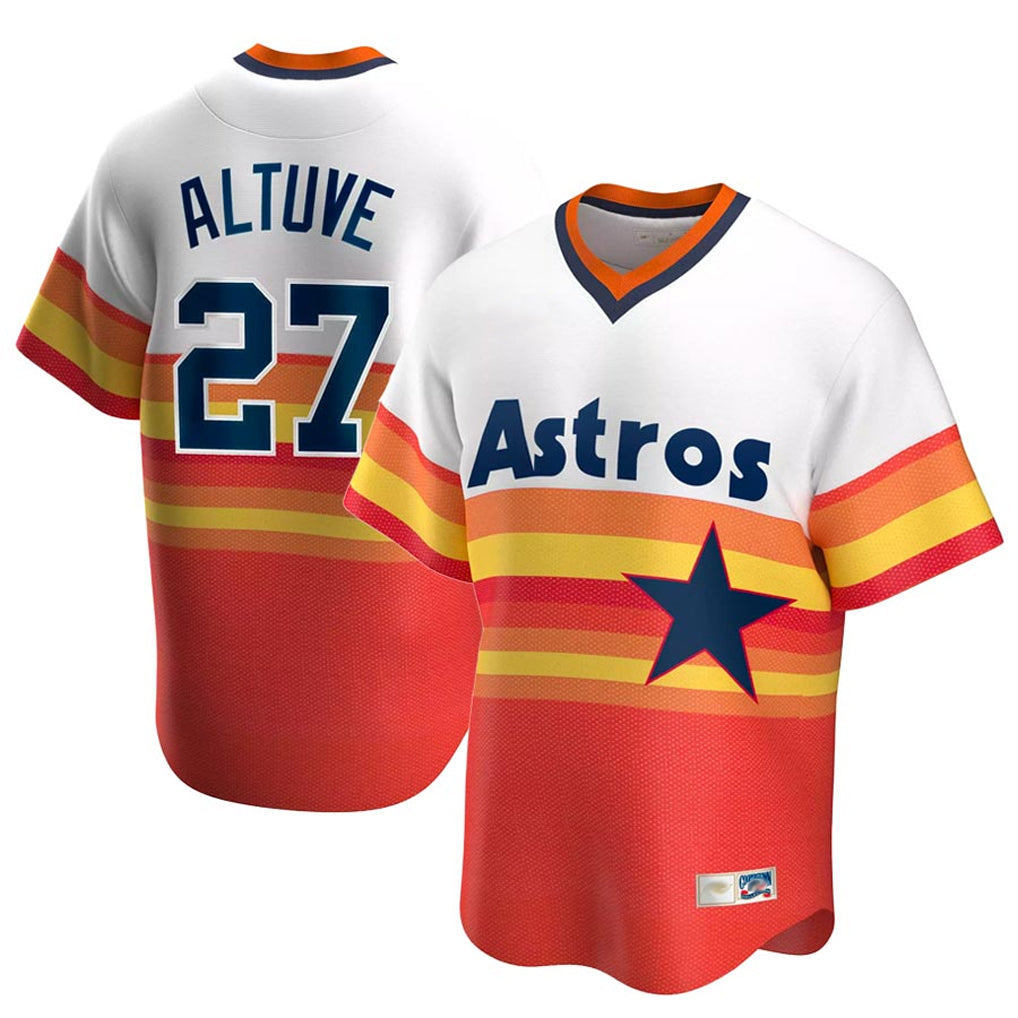Vanessashop H.Astros #27 Jose Altuve Player Rainbow Cooperstown Collection T-shirt Stitched Jerseys