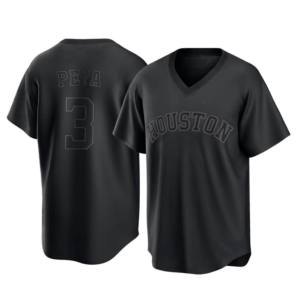 Vanessashop H.Astros #3 Jeremy Pe?a Player Black Fashion T-shirt Home Game Stitched Jerseys