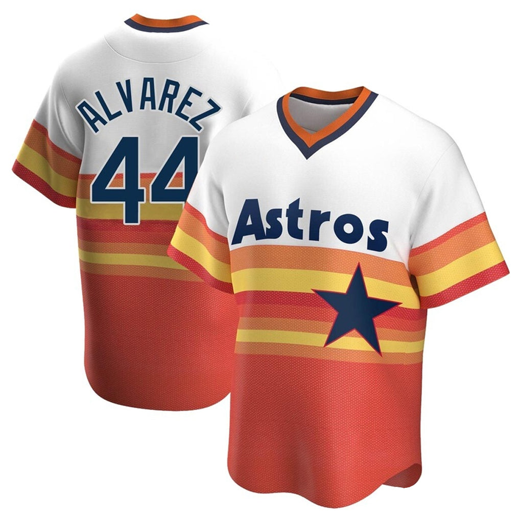 Vanessashop H.Astros #44 Yordan Alvarez Player Rainbow Cooperstown Collection T-shirt Stitched Jerseys