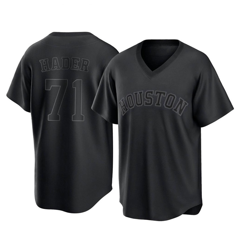 Vanessashop H.Astros #71 Josh Hader Player Black Fashion T-shirt Home Game Stitched Jerseys