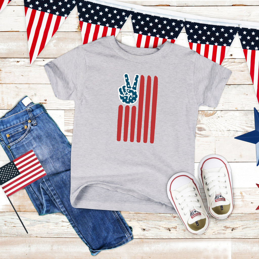Flag Peace Sign | Youth Short Sleeve Crew Neck product image 2