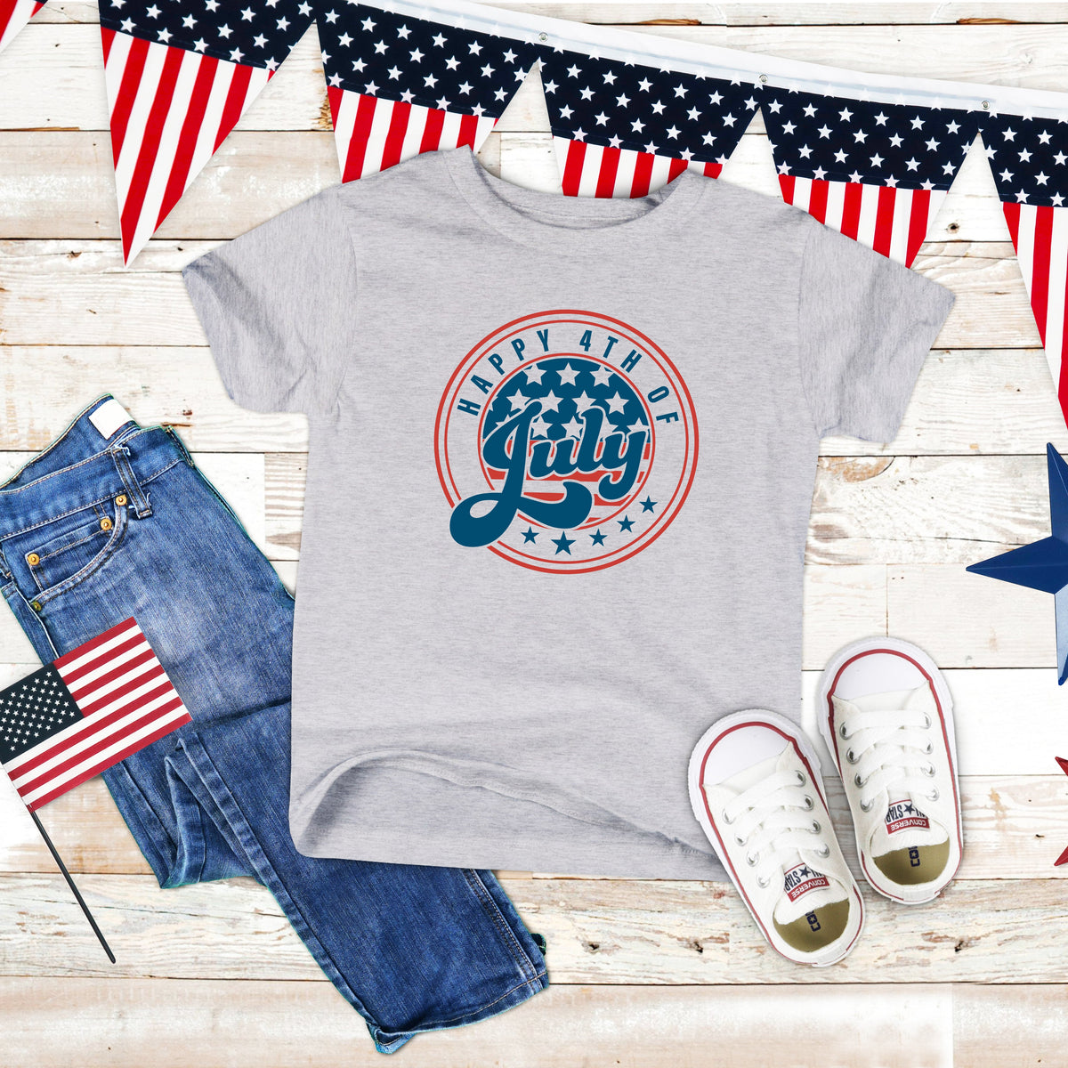 Happy Fourth Circle | Youth Short Sleeve Crew Neck product image 1