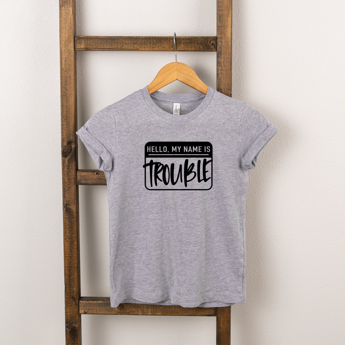 Hello My Name Is Trouble | Toddler Short Sleeve Crew Neck product image 1