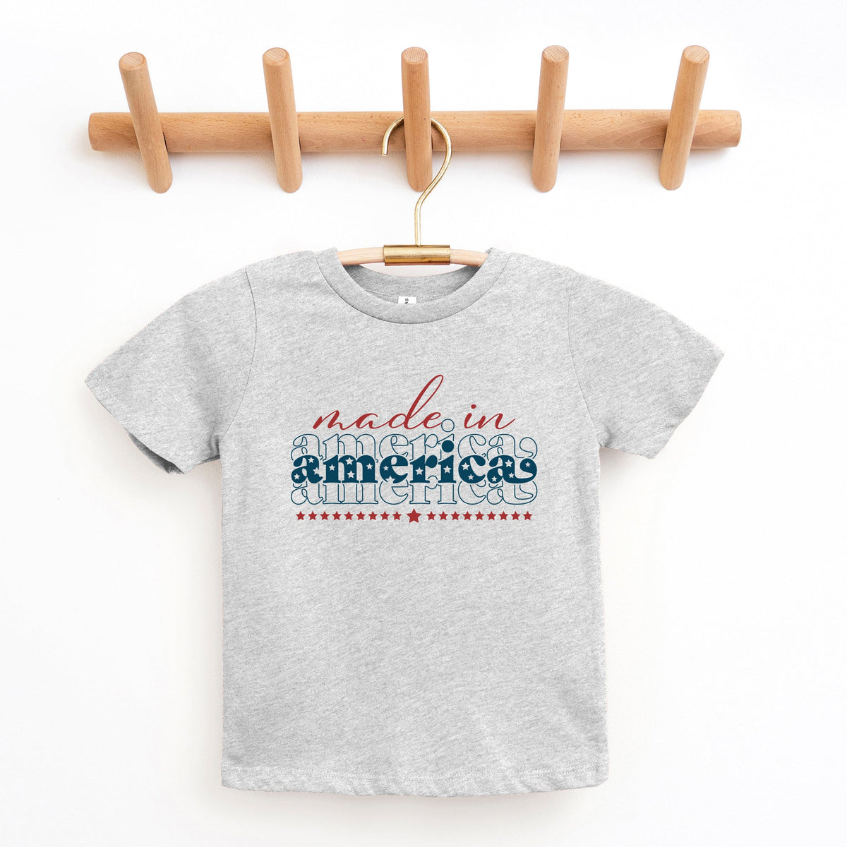 Made In America Stacked | Youth Short Sleeve Crew Neck product image 2
