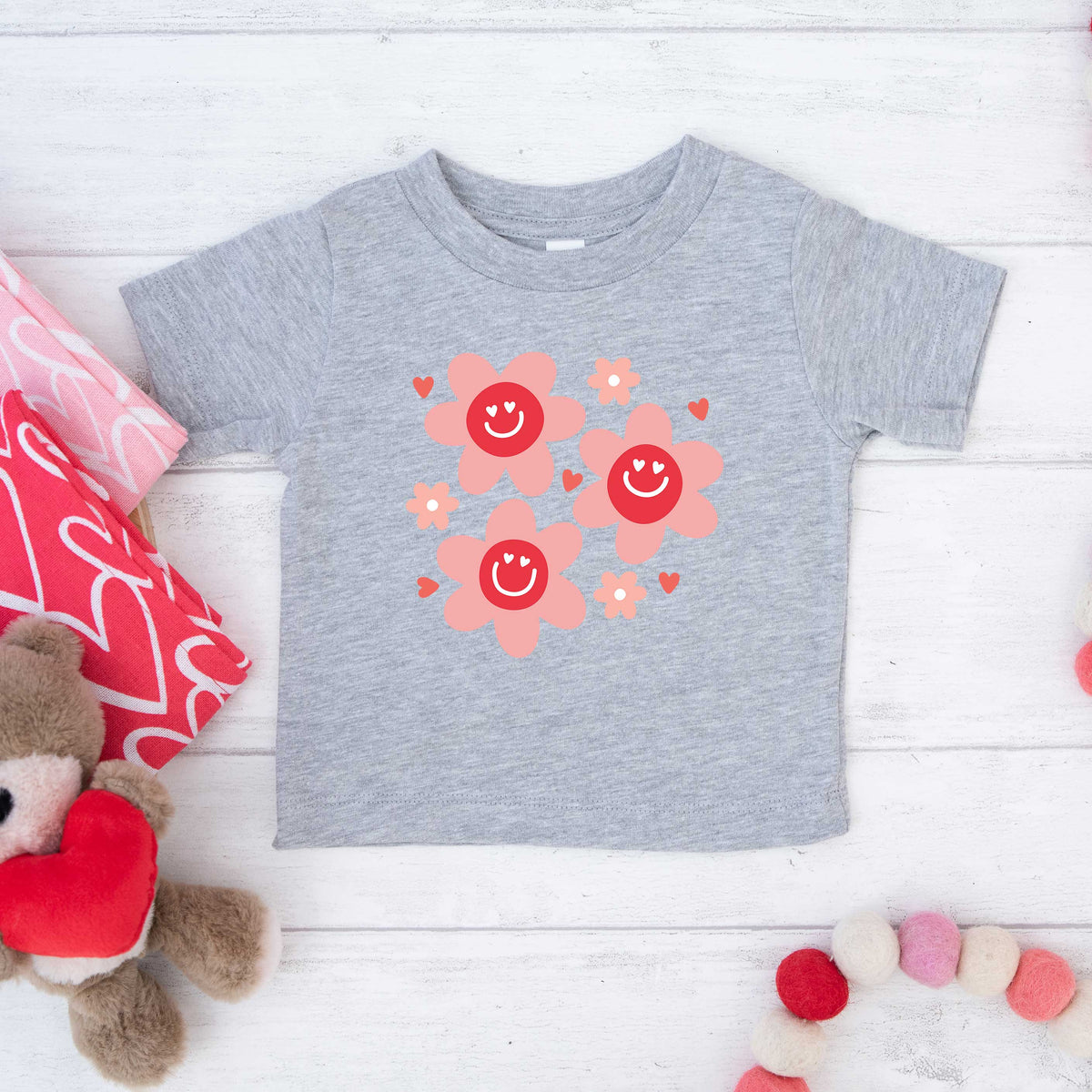 Hippy Flower Valentine | Youth Short Sleeve Crew Neck product image 3