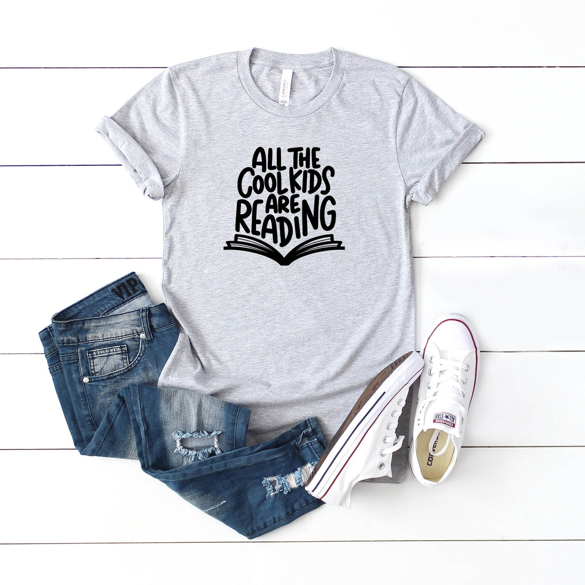 All The Cool Kids Are Reading | Youth Short Sleeve Crew Neck product image 2
