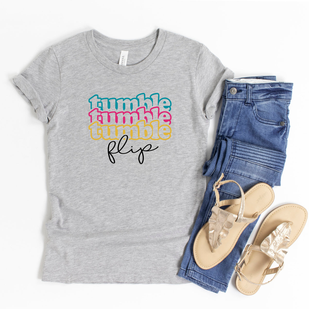 Tumble Flip Stacked | Youth Short Sleeve Crew Neck product image 2