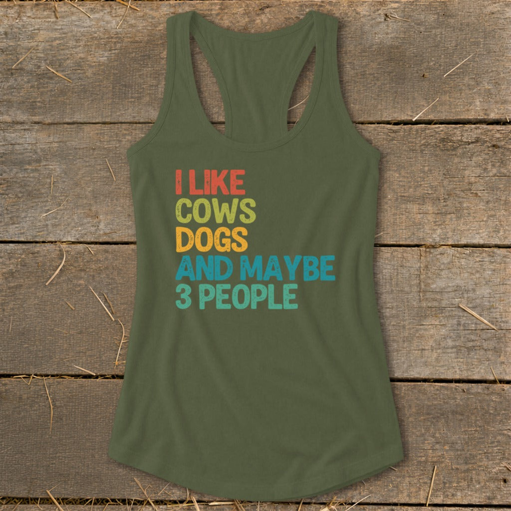 I Like Cows Racerback Tank