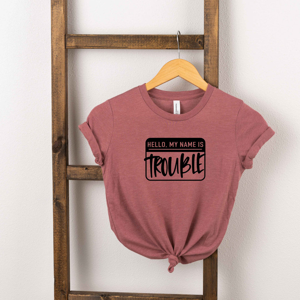 Hello My Name Is Trouble | Toddler Short Sleeve Crew Neck product image 2