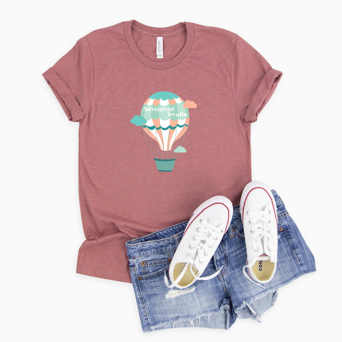 Adventure Awaits Clouds | Youth Short Sleeve Crew Neck product image 1
