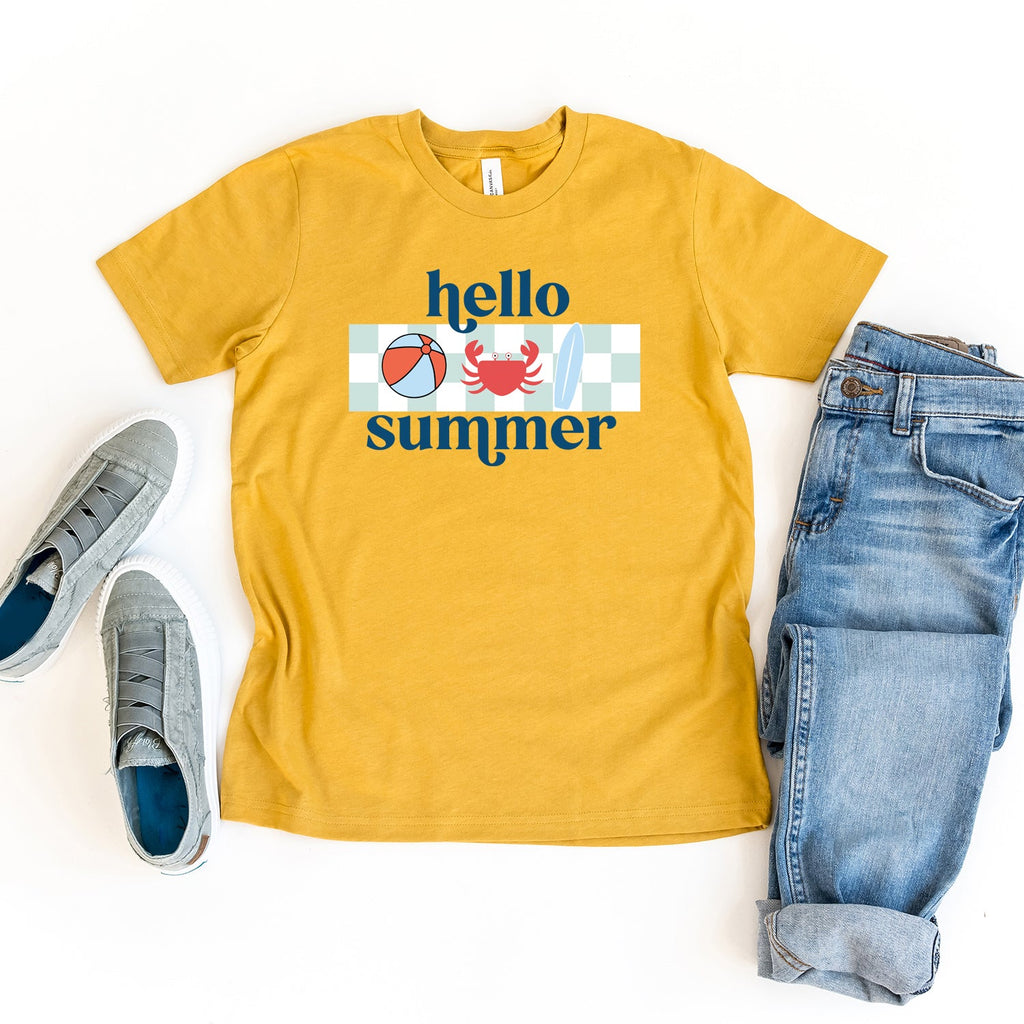 Hello Summer Checkered | Youth Short Sleeve Crew Neck product image 2