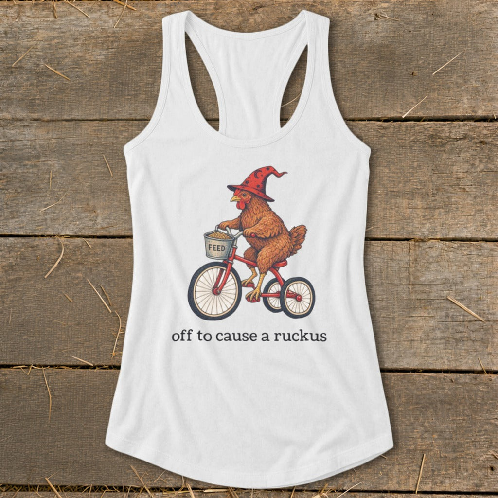 Off To Cause a Ruckus Racerback Tank