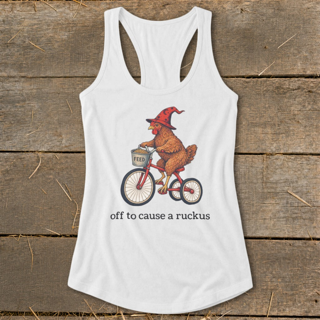 Off To Cause a Ruckus Racerback Tank