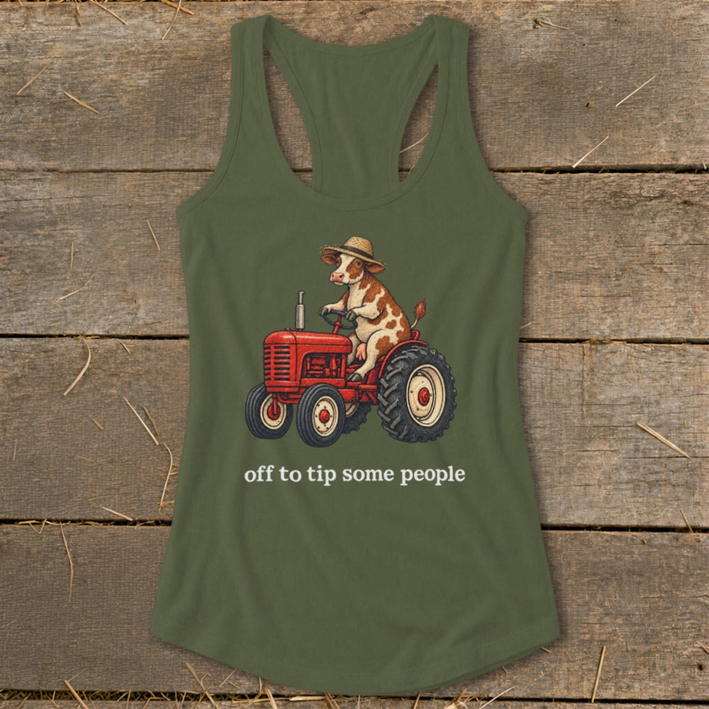 Off To Tip People Racerback Tank