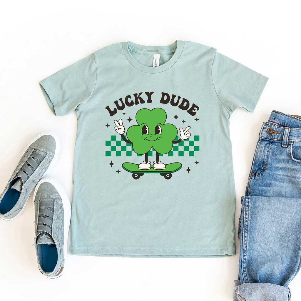 Lucky Dude Skateboard | Youth Short Sleeve Crew Neck product image 1