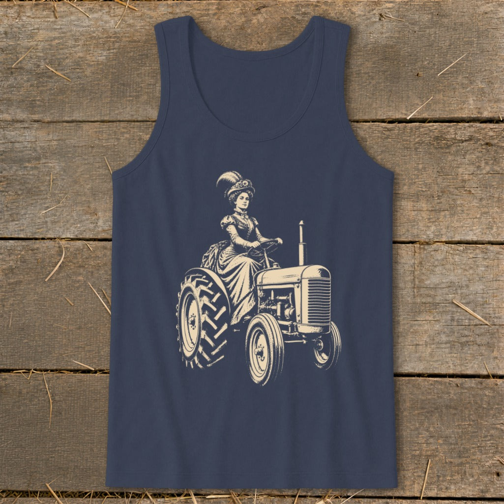 Victorian Lady on a Tractor Tank Top