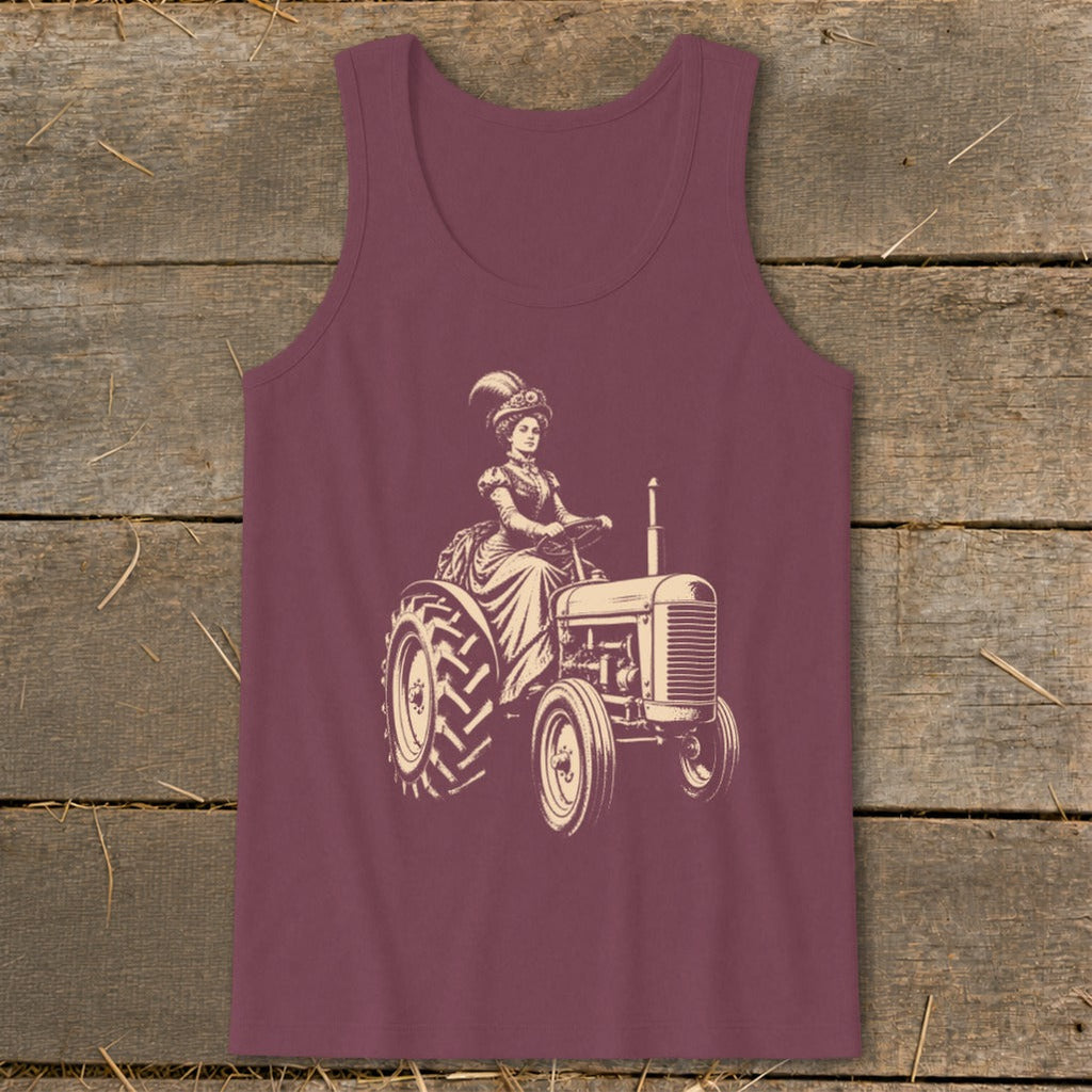 Victorian Lady on a Tractor Tank Top