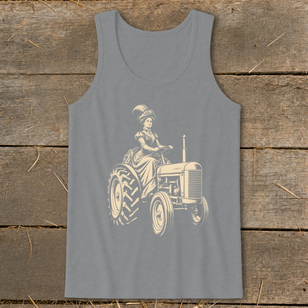 Victorian Lady on a Tractor Tank Top