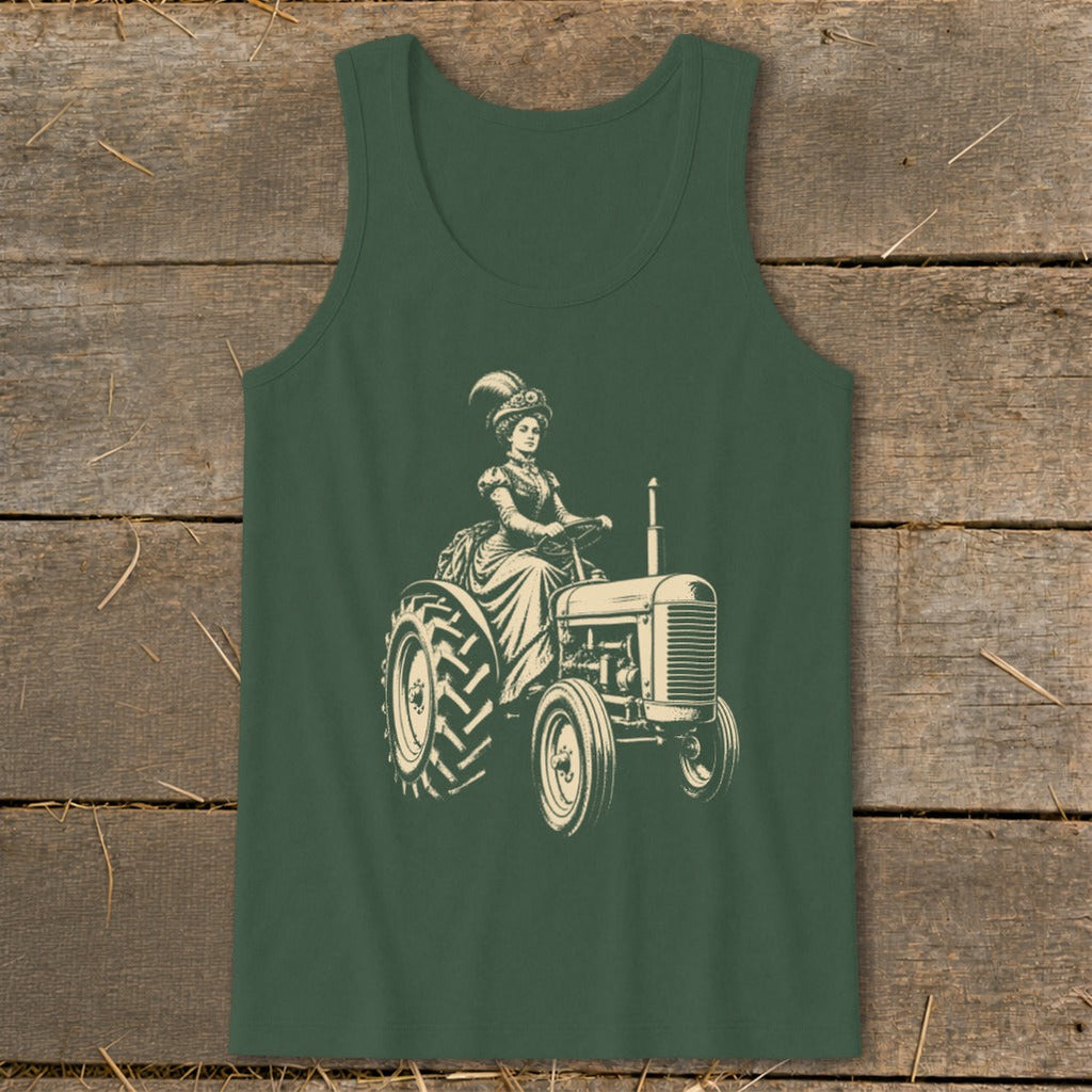 Victorian Lady on a Tractor Tank Top