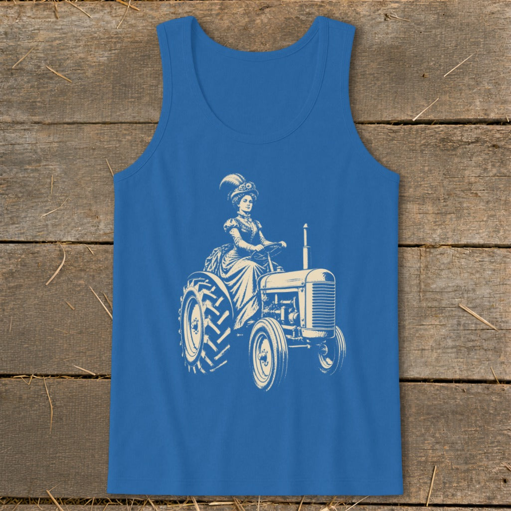 Victorian Lady on a Tractor Tank Top