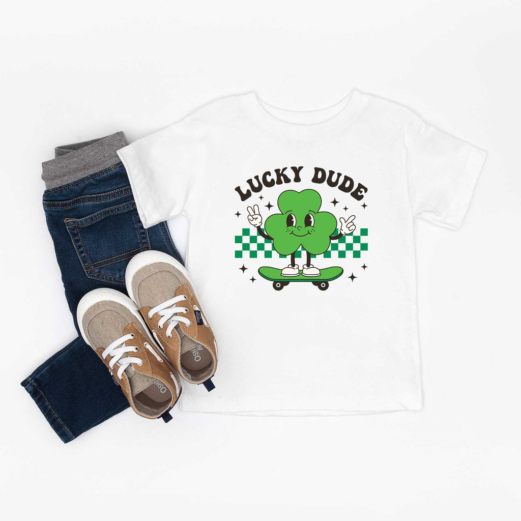 Lucky Dude Skateboard | Youth Short Sleeve Crew Neck product image 3