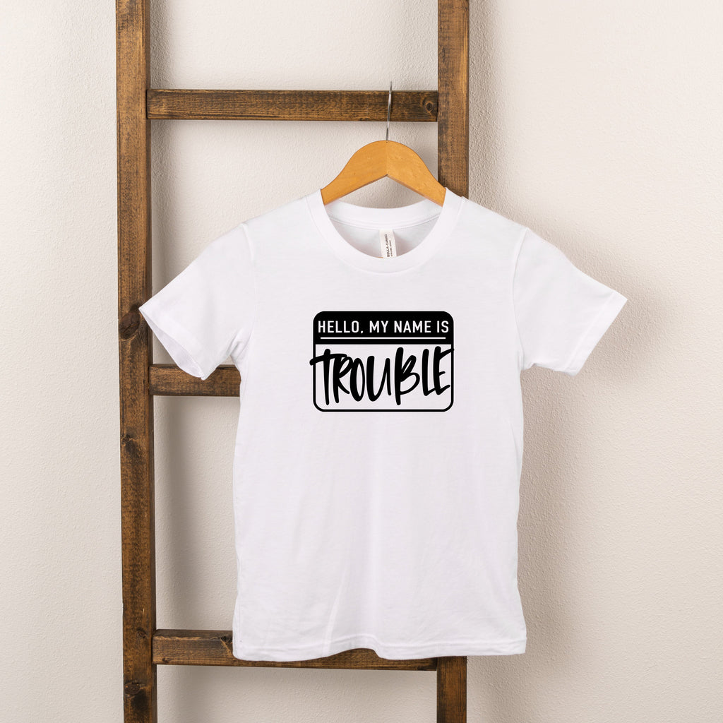 Hello My Name Is Trouble | Toddler Short Sleeve Crew Neck product image 3
