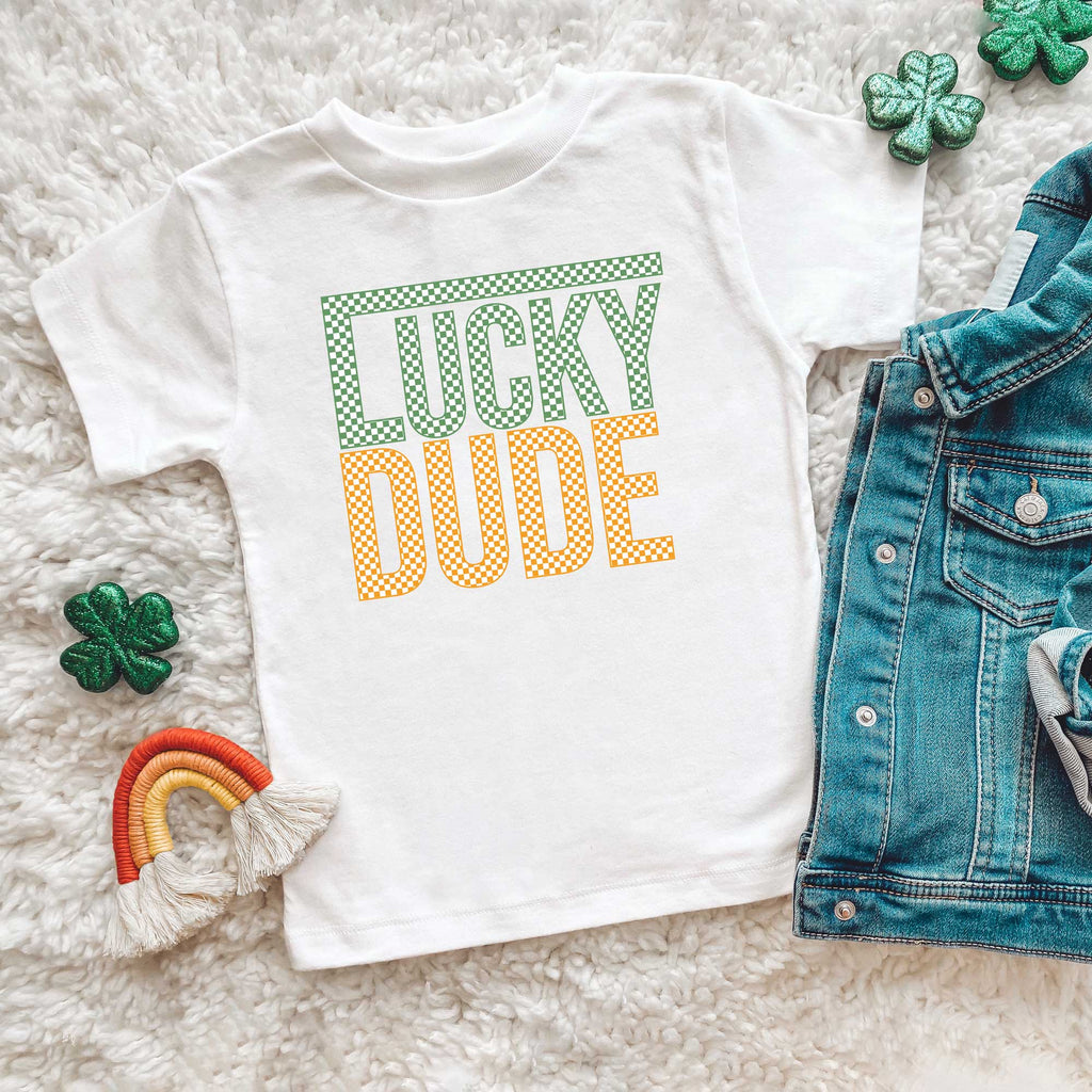 Block Checkered Lucky Dude | Youth Short Sleeve Crew Neck product image 4
