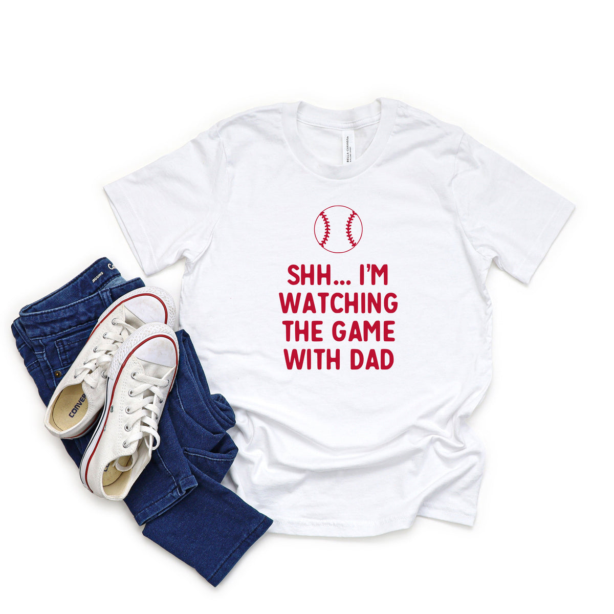 Watching The Game With Dad | Youth Short Sleeve Crew Neck product image 1