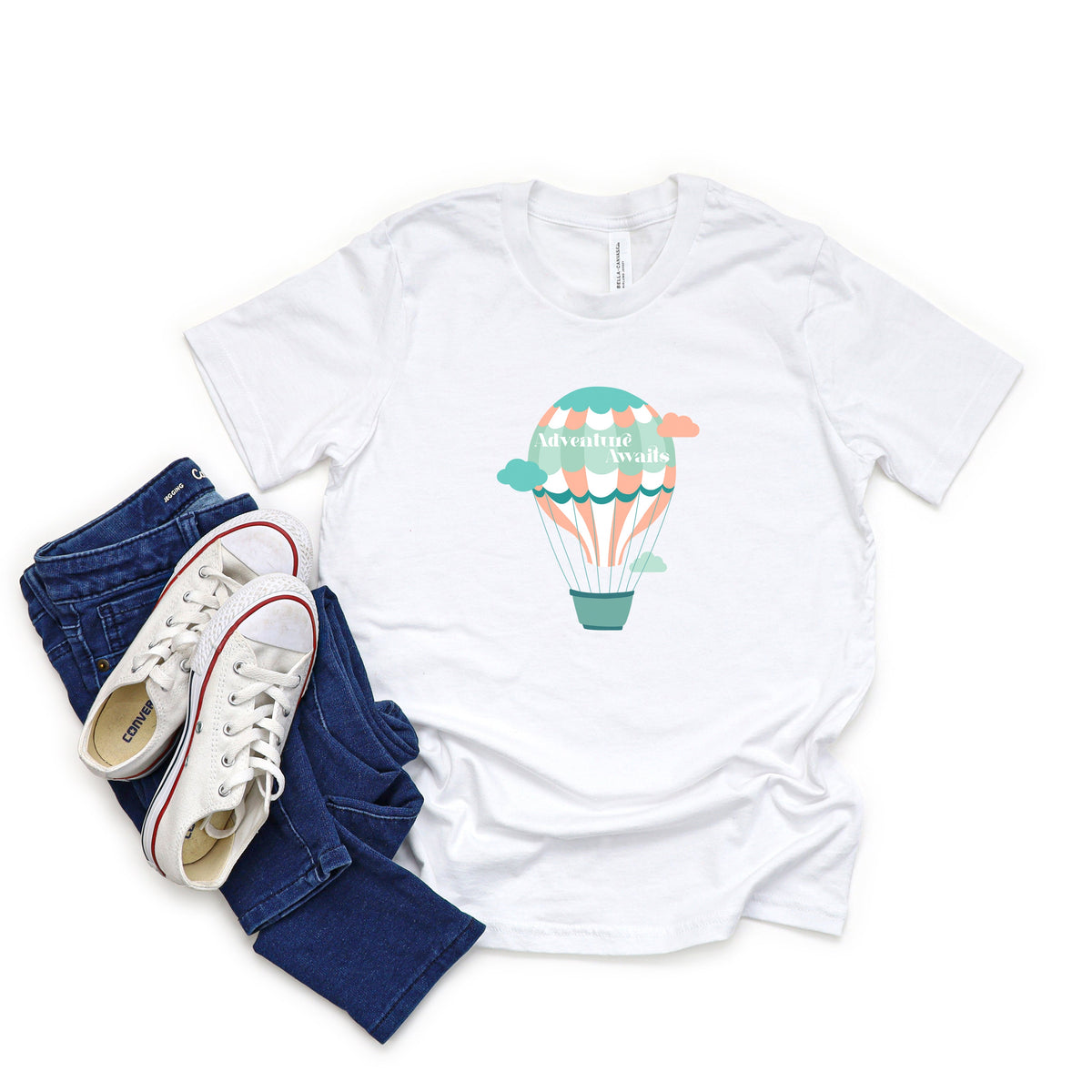 Adventure Awaits Clouds | Youth Short Sleeve Crew Neck product image 3